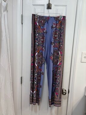 Melissa Paige Lavender Floral Paisley Wide-Leg Pants